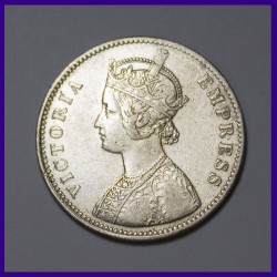1881 One Rupee Victoria Empress Silver Coin - British India