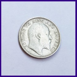 1909 Half (1/2) Rupee Edward VII King Silver Coin - British India