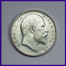 1905 Edward VII One Rupee Silver Coin British India
