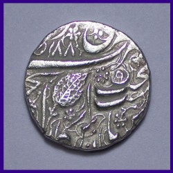 Sikh One Rupee Leaf Mintmark - Ranjit Singh - Silver Coin