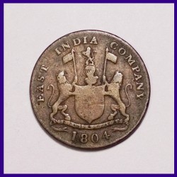 1804 Half Pice Tarazu Coin, Bombay Presidency East India Company