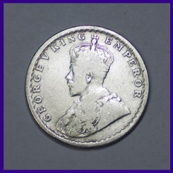 1921 Half (1/2) Rupee George V British India Silver Coin