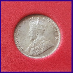 1929 Certified MS 1/4 (Quarter) Rupee George V Calcutta Mint British India Coin
