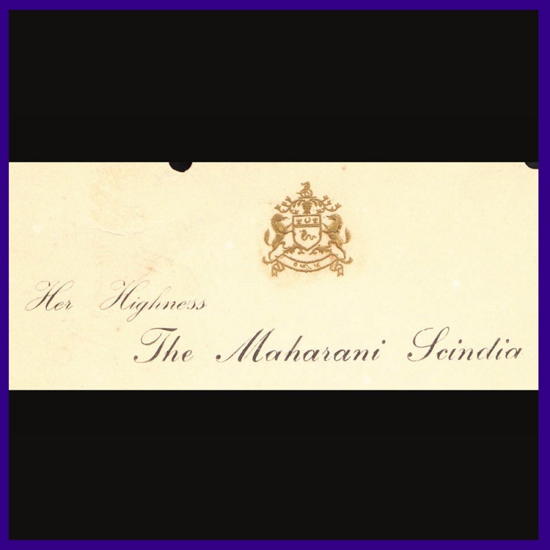 Invitation Card By Her Highness The Maharani Scindia With Gwalior Monogram