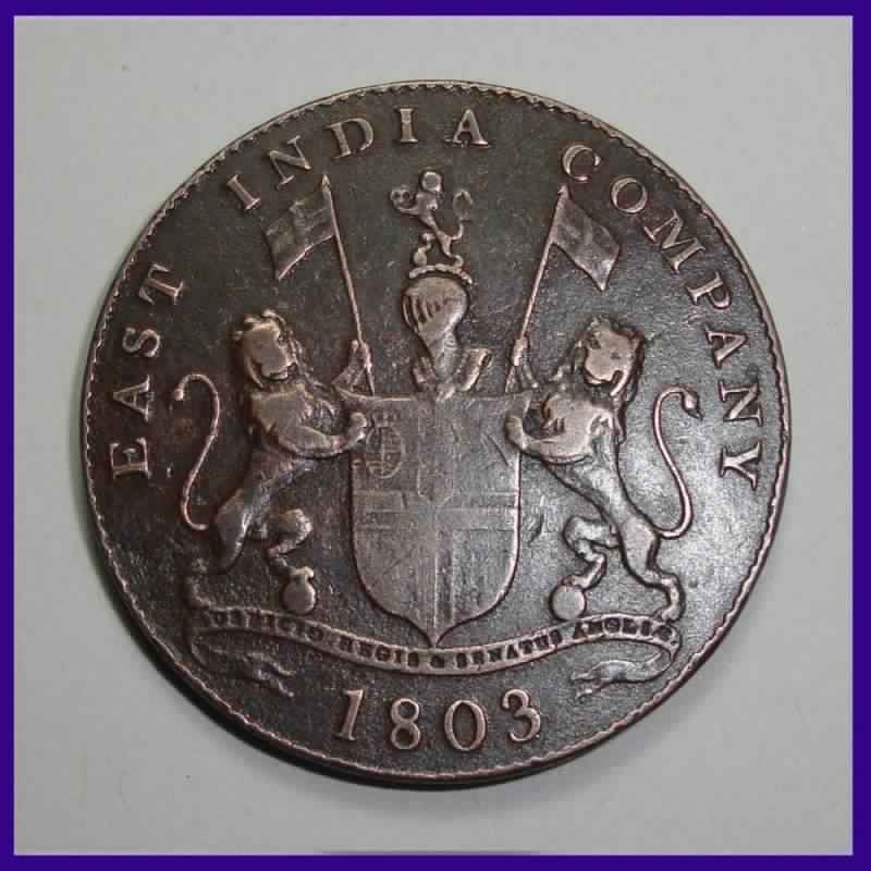 1803, Madras Presidency, XX Cash, East India Company Copper Coin