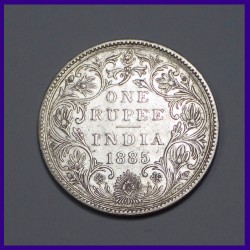 1885 One Rupee Silver Coin Victoria Empress British India